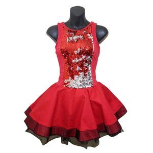 WEISSMAN Dance Costume/Reversible Sequins Dress w/ Tulle Petticoat Jazz/Tap